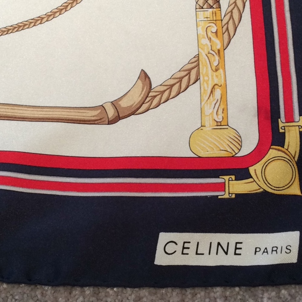 Celine Paris 1980’s Equestrian Silk scarf.